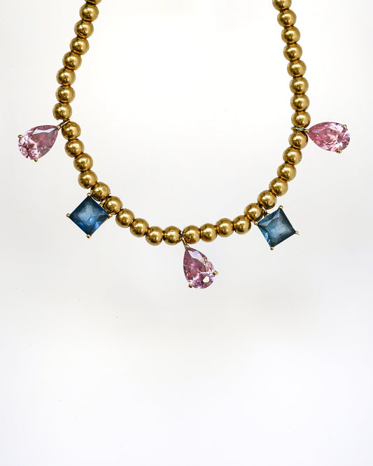 Timeless Charm Bracelet - 18K Gold with High-Quality Emerald & Ruby Gemstones