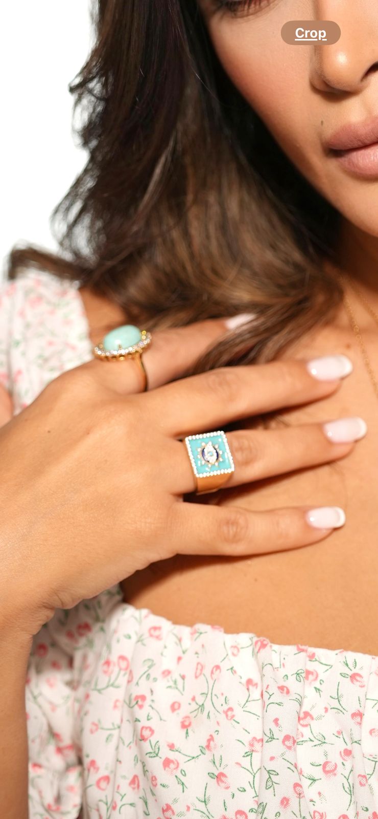 Celestial Sun Ring - 18K Gold with Blue Enamel & Diamonds