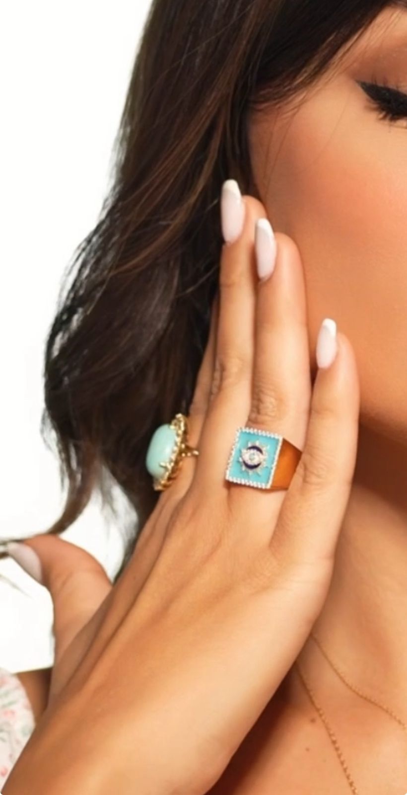 Celestial Sun Ring - 18K Gold with Blue Enamel & Diamonds