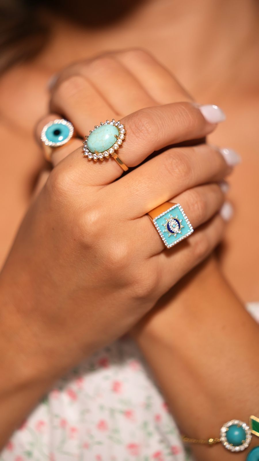 Panorama Ring - 18K Gold with Turquoise & Zircon | The Soul Collection