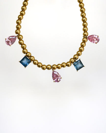 Timeless Charm Bracelet - 18K Gold with High-Quality Emerald & Ruby Gemstones