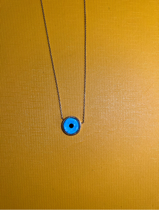18k gold necklace with real eyes print 4,5g length 35cm