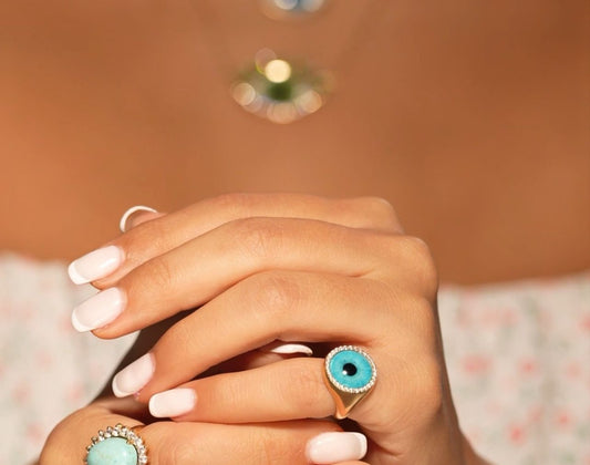 The Eye of Identity Ring - 18K Gold with Diamonds & Real Eye Print | Customizable Design