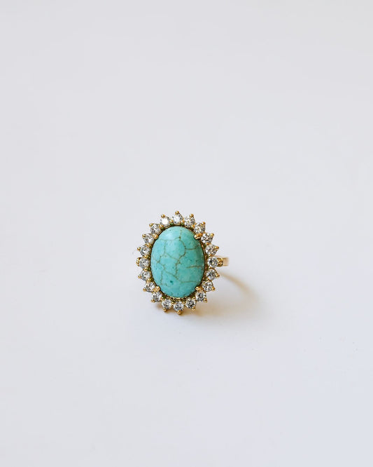 Panorama Ring - 18K Gold with Turquoise & Zircon | The Soul Collection