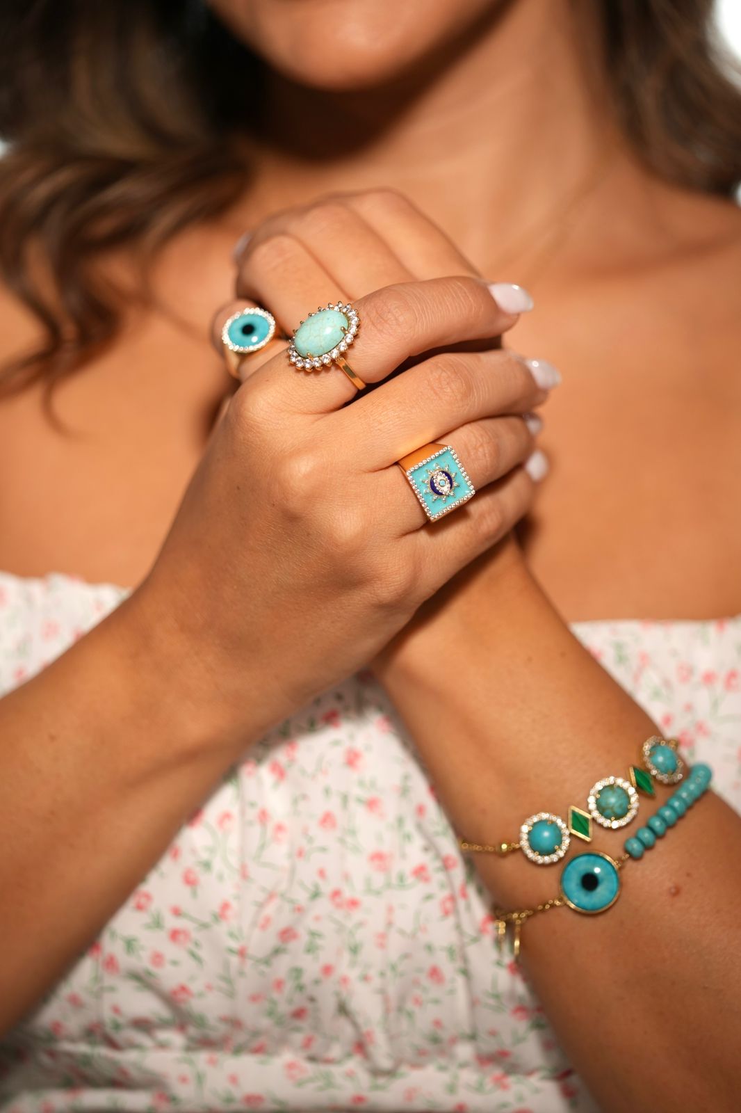 Panorama Ring - 18K Gold with Turquoise & Zircon | The Soul Collection
